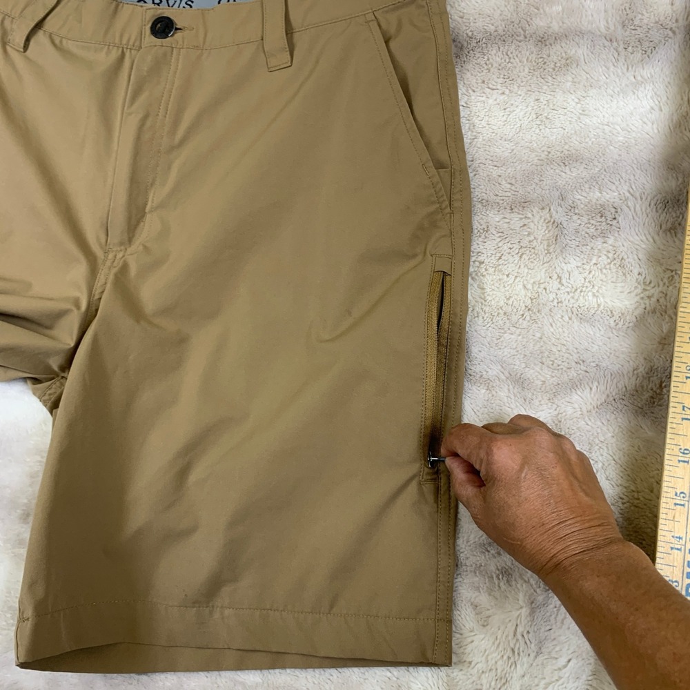 Orvis Tech Shorts Mens 36β Khaki Tan Stretch Outdoor Hiking Travel Casual - Picture 5 of 12